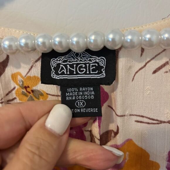 Angie top women’s 1X boho peasant crochet bloomcore lagenlook floral festival - Picture 6 of 10